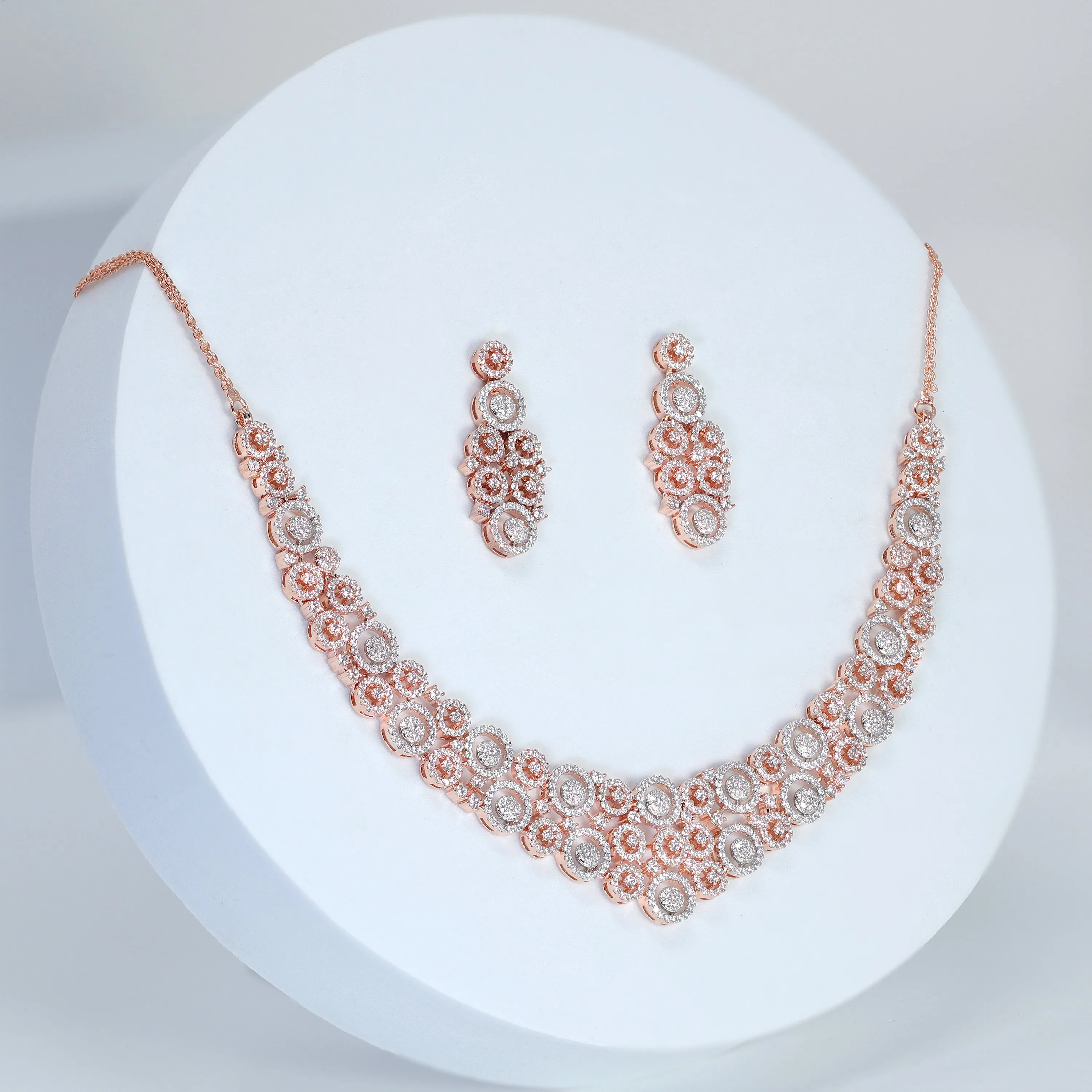 Cz Bridal V shaped Elegance Choker Necklace Set , Long Bridal Jewelry, Bridal Necklace, Statement Necklace Cz Necklace Set.