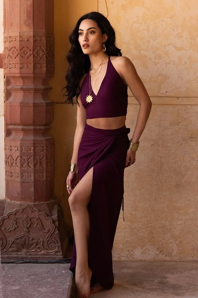 Dena Maxi Wrap Skirt  - Purple