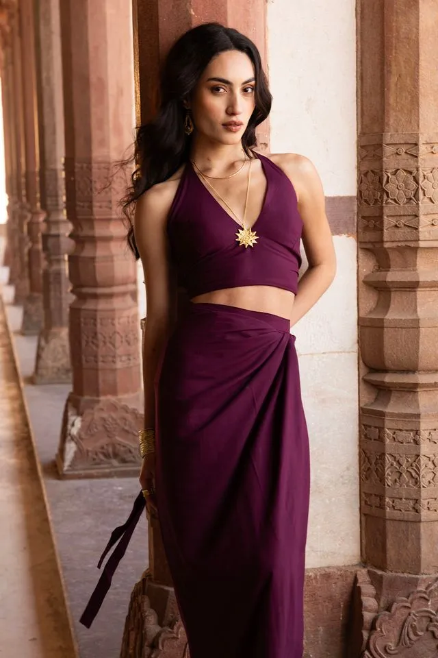 Dena Maxi Wrap Skirt  - Purple