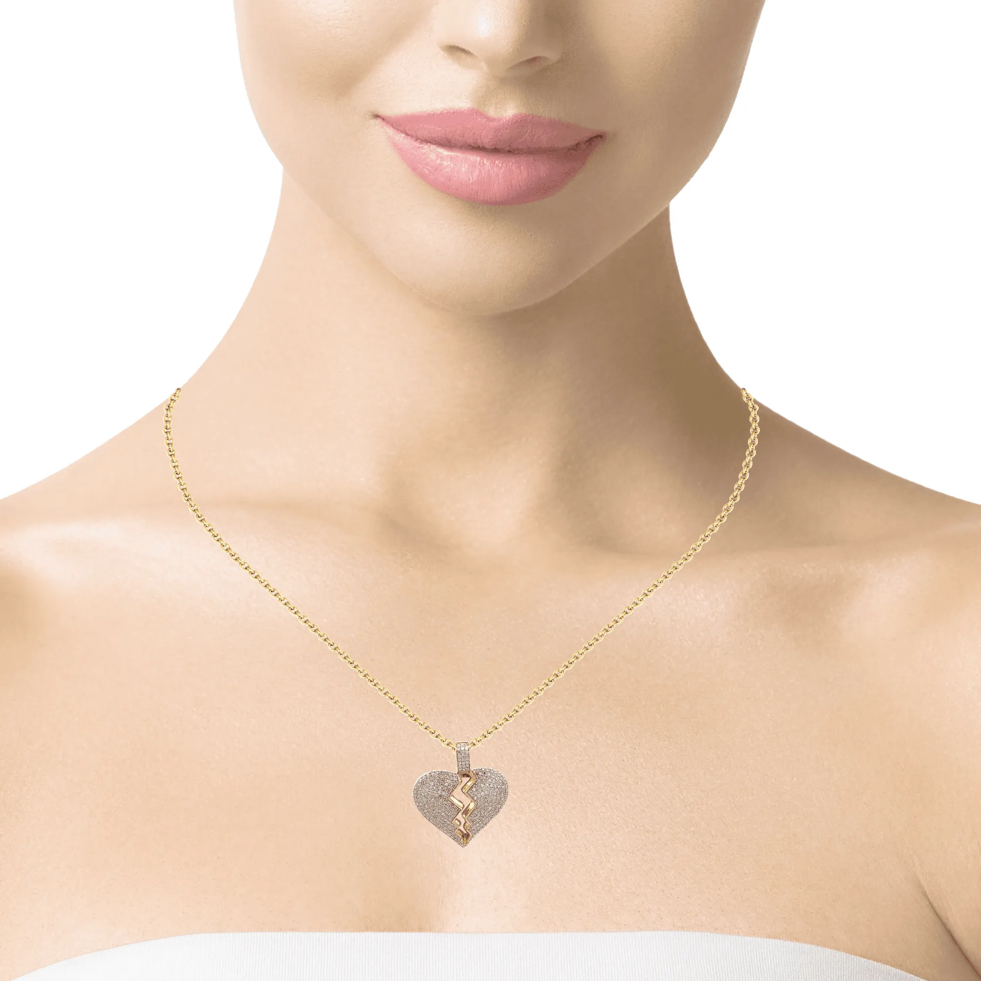 Diamond Broken Heart Pendant