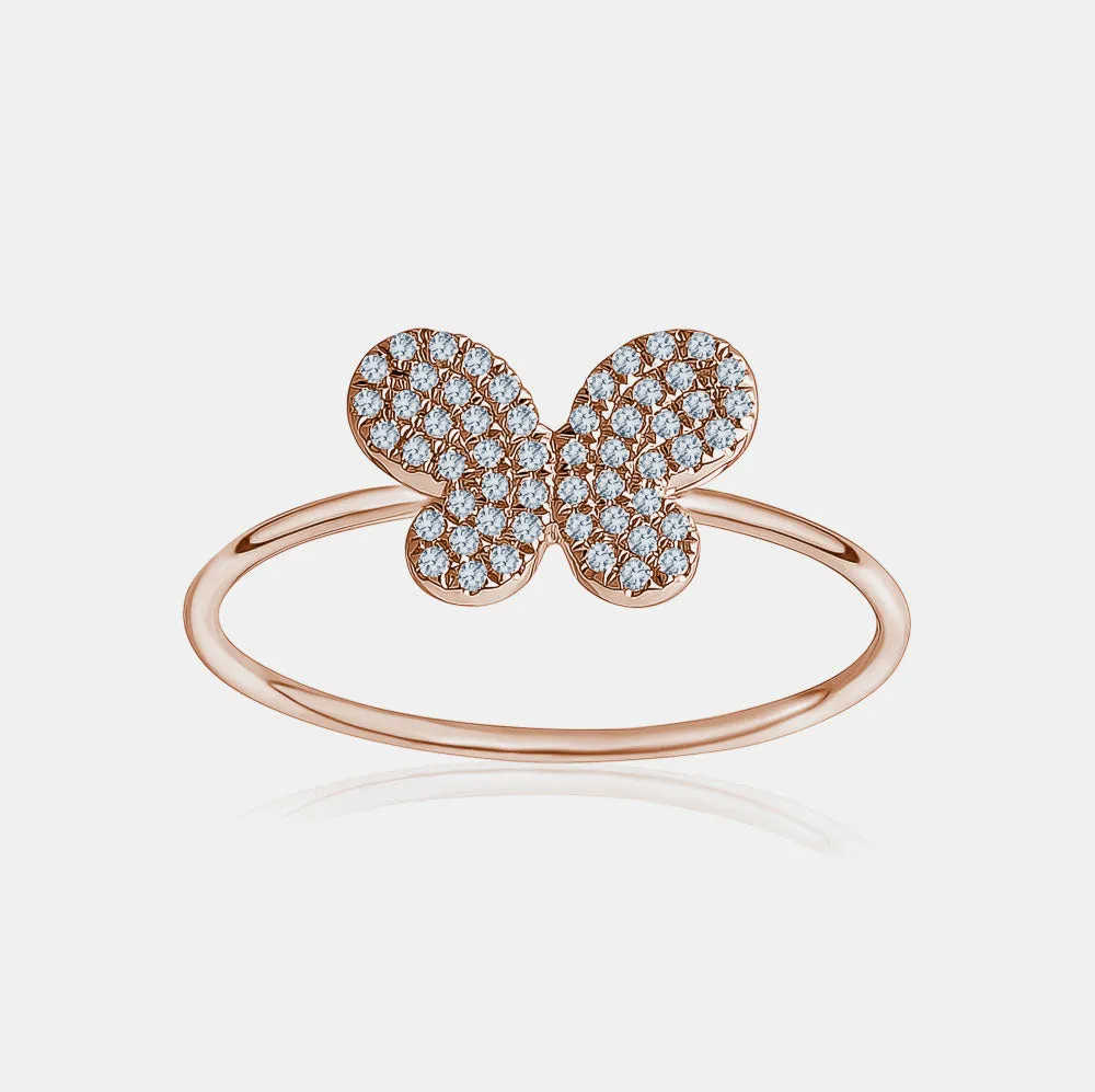 Diamond Butterfly Ring