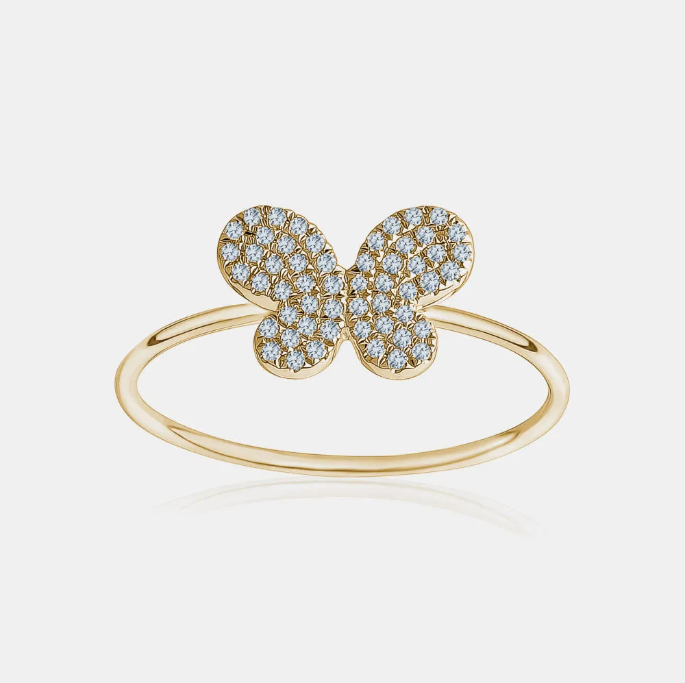 Diamond Butterfly Ring