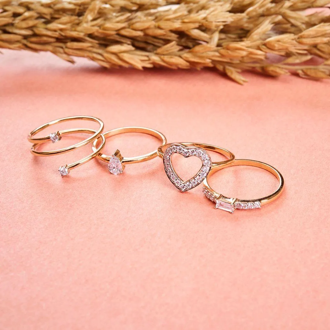 Diamond Open Heart 10k Rose Gold Ring