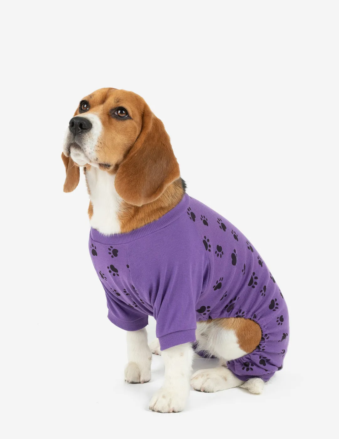 Dog Purple Paw Print Pajamas