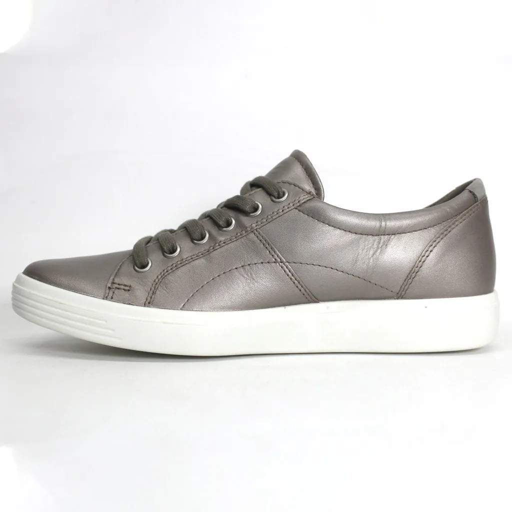 Ecco Soft Classic Womens Trainers Stone Metallic Warm Grey - UK 6.5-7