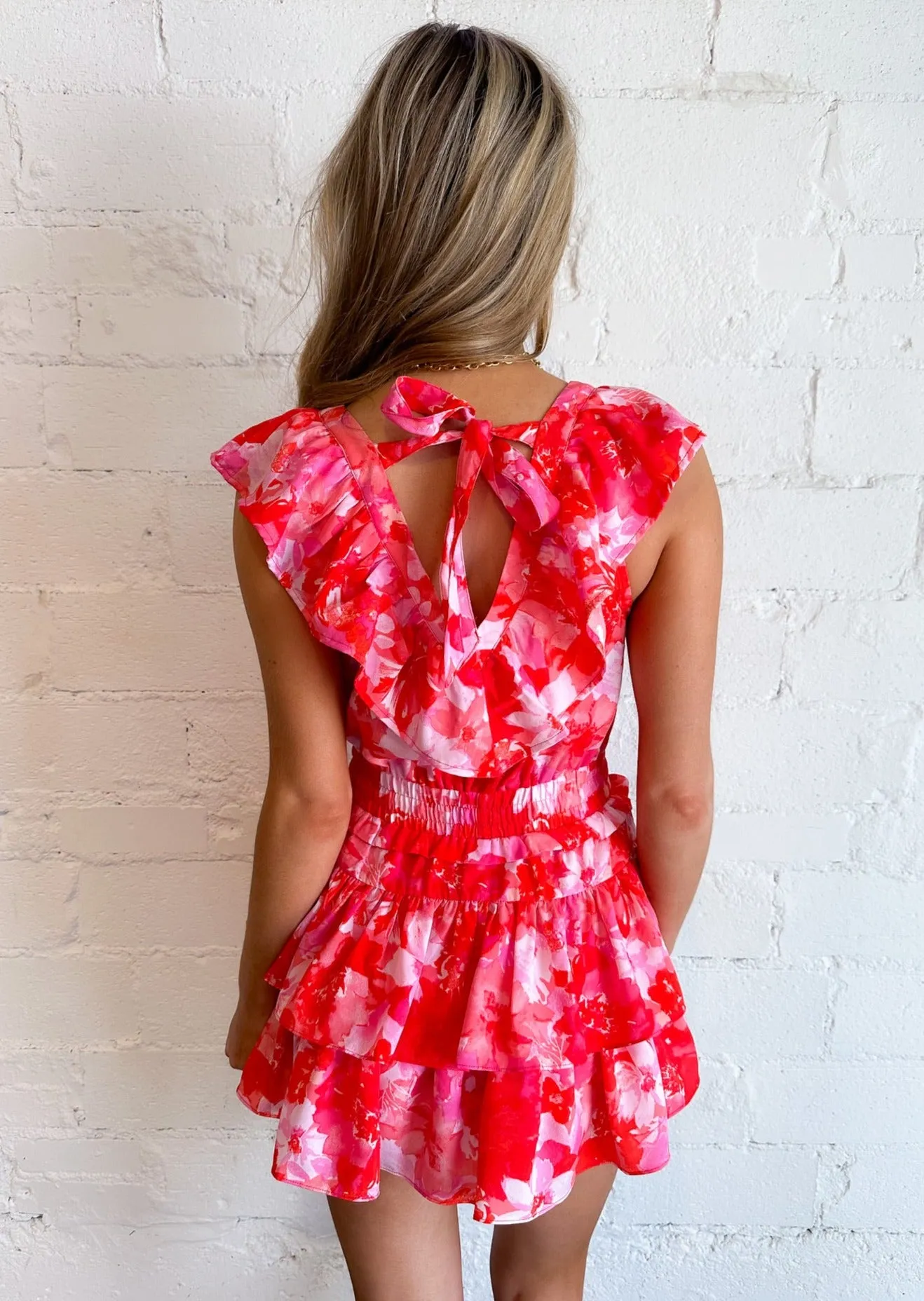 Emery Floral Print Mini Romper Dress