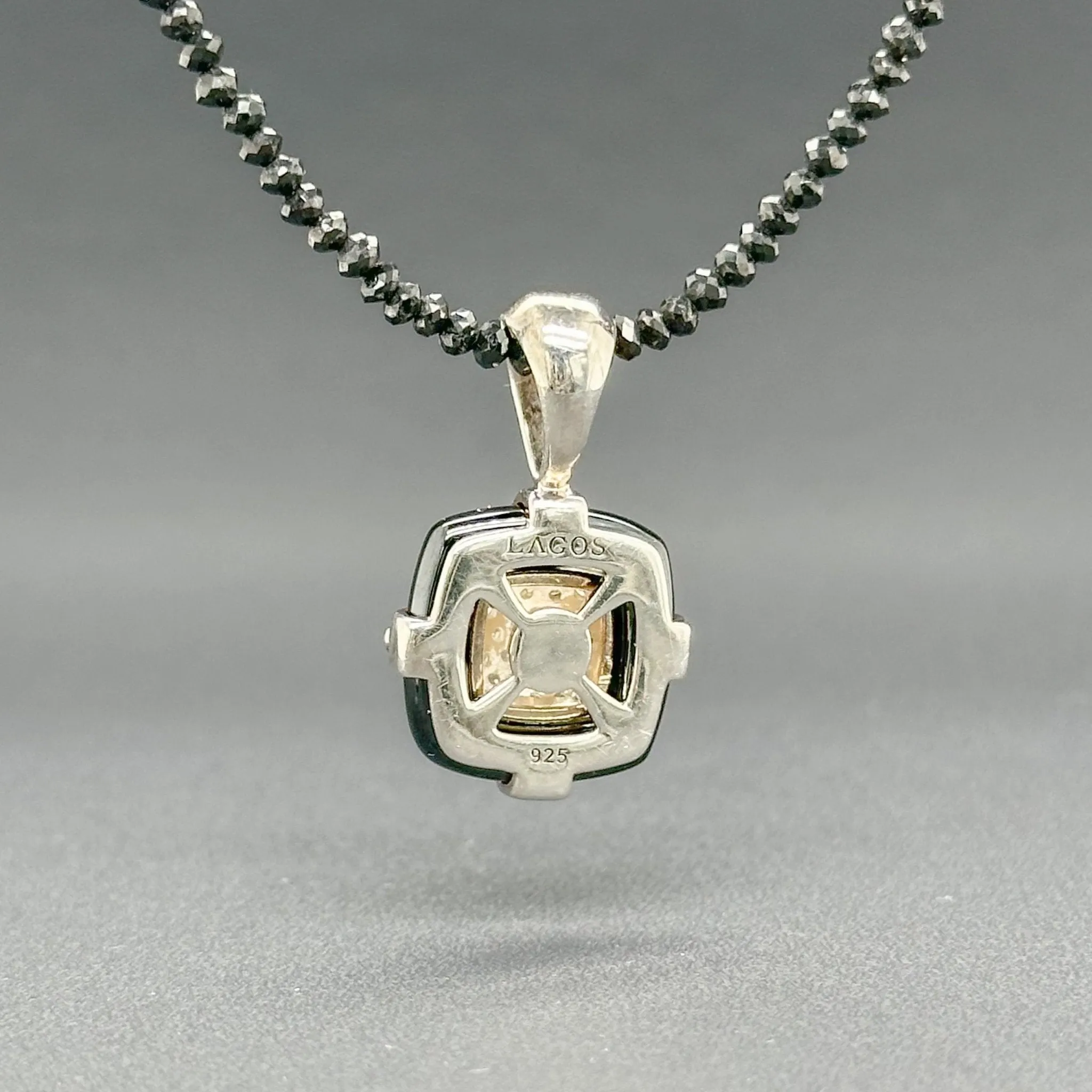 Estate Lagos SS 2.20ctw Black & G-H/SI1-I3 Diamond Pendant