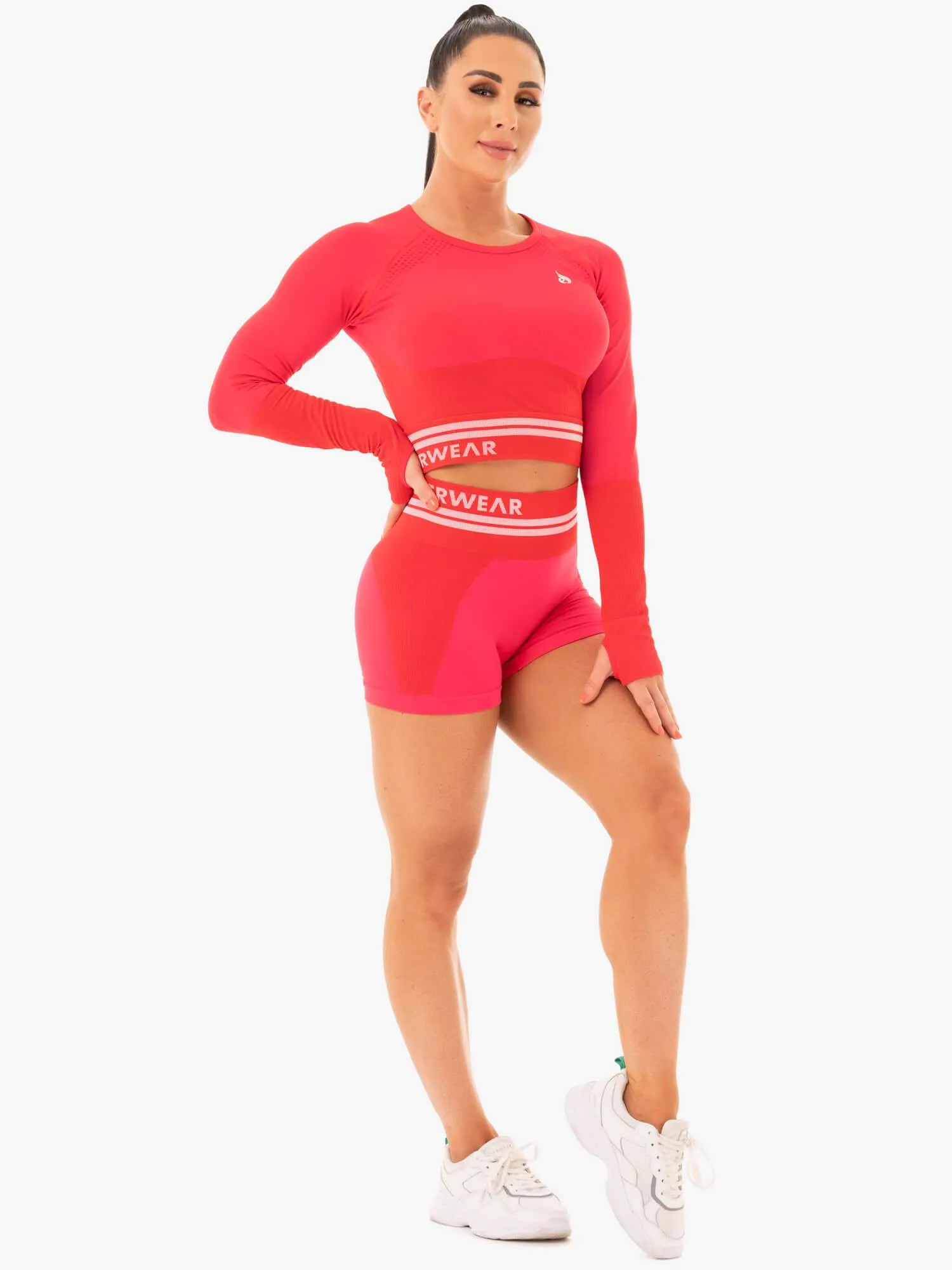 Freestyle Seamless Long Sleeve Crop - Red