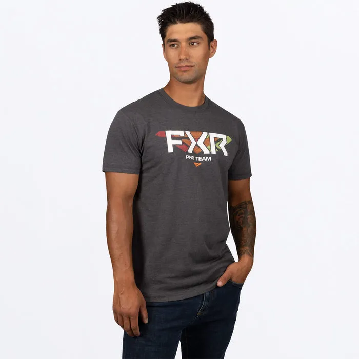 FXR Men's Split Premium Tee Char Heather/Inferno