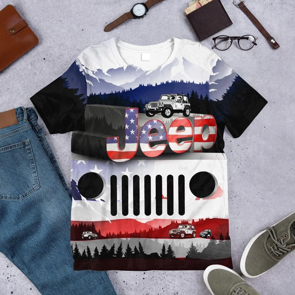 Gearhuman 3D Jeep American Flag Tshirt Hoodie Apparel