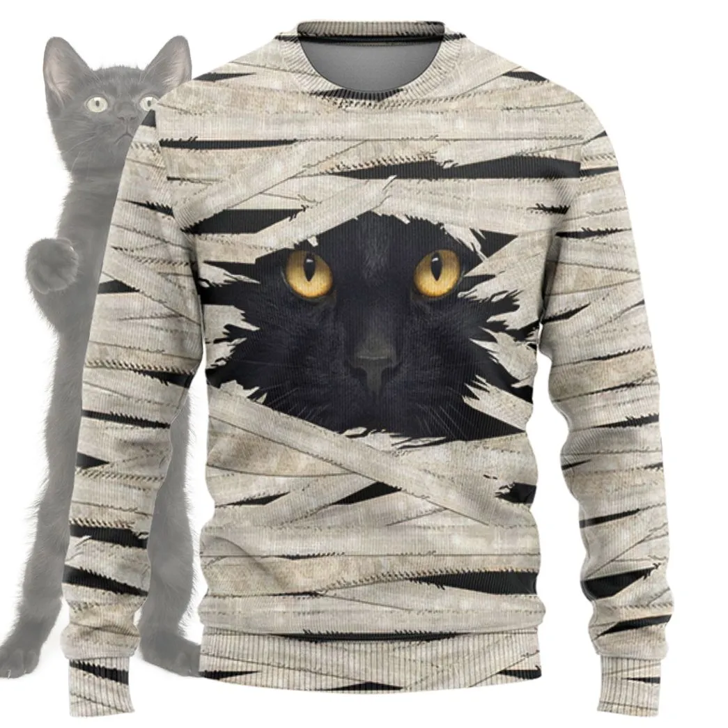 Gearhuman 3D Mummy Black Cat Tshirt Hoodie Apparel