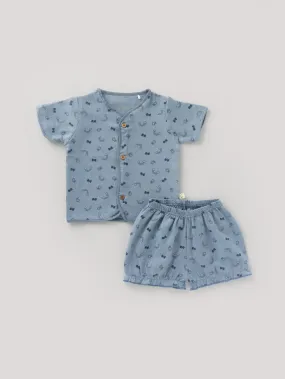 Half sleeve blue t-shirt & bloomer for baby