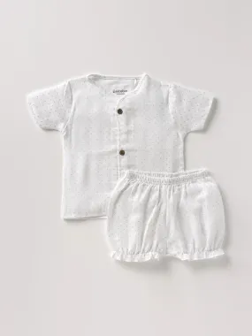 Half sleeve white t-shirt & bloomer for baby