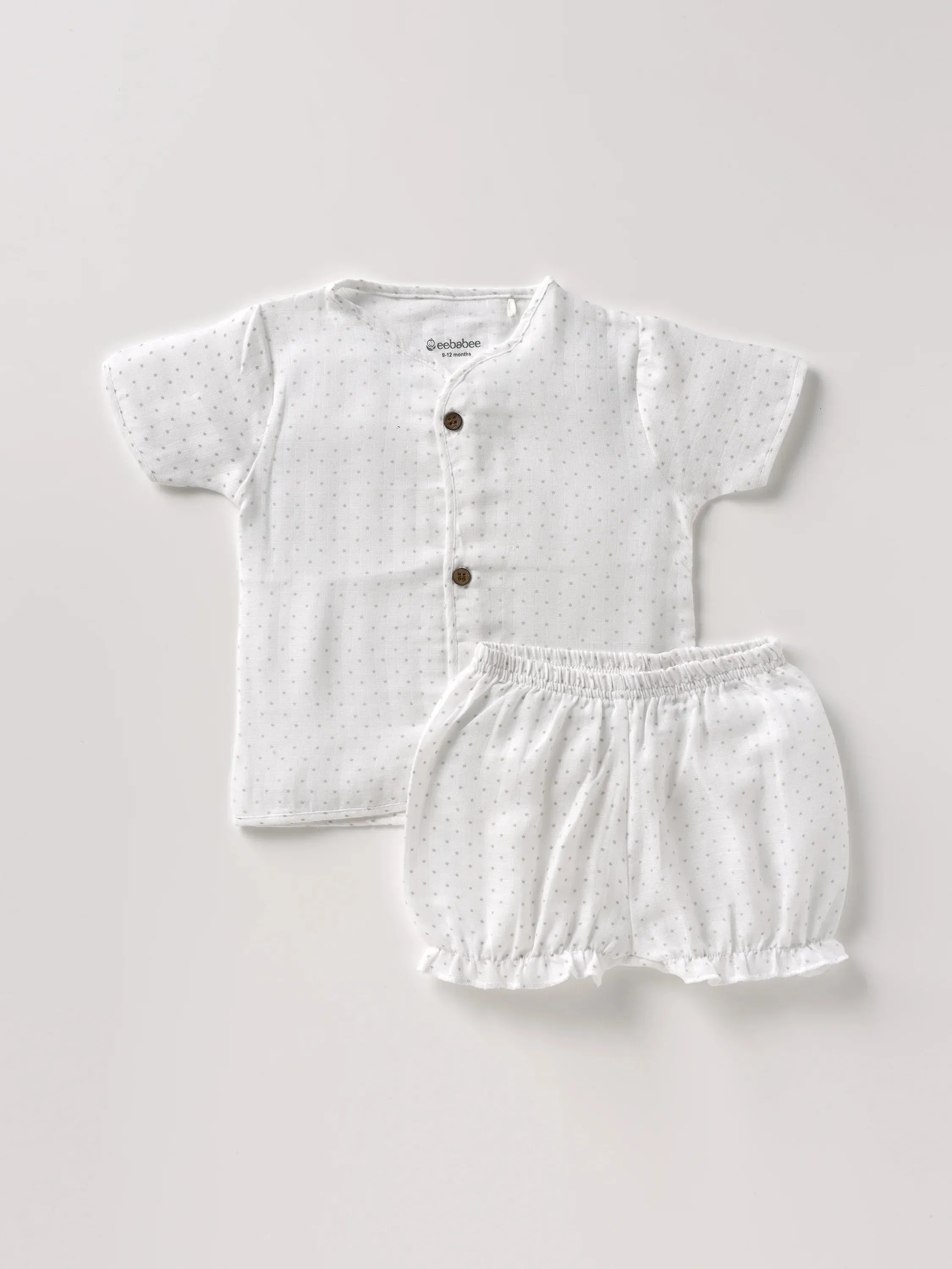 Half sleeve white t-shirt & bloomer for baby