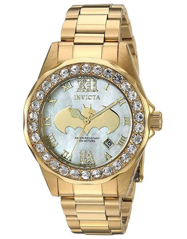 INVICTA DC Comics Limited Edition Womens Watch - Gold-Tone - Crystal - Batman