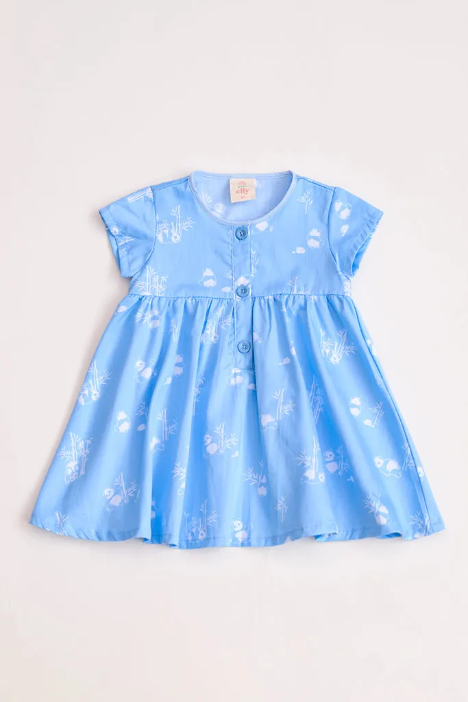 Isabella Dress - Blue Bamboo Pandas