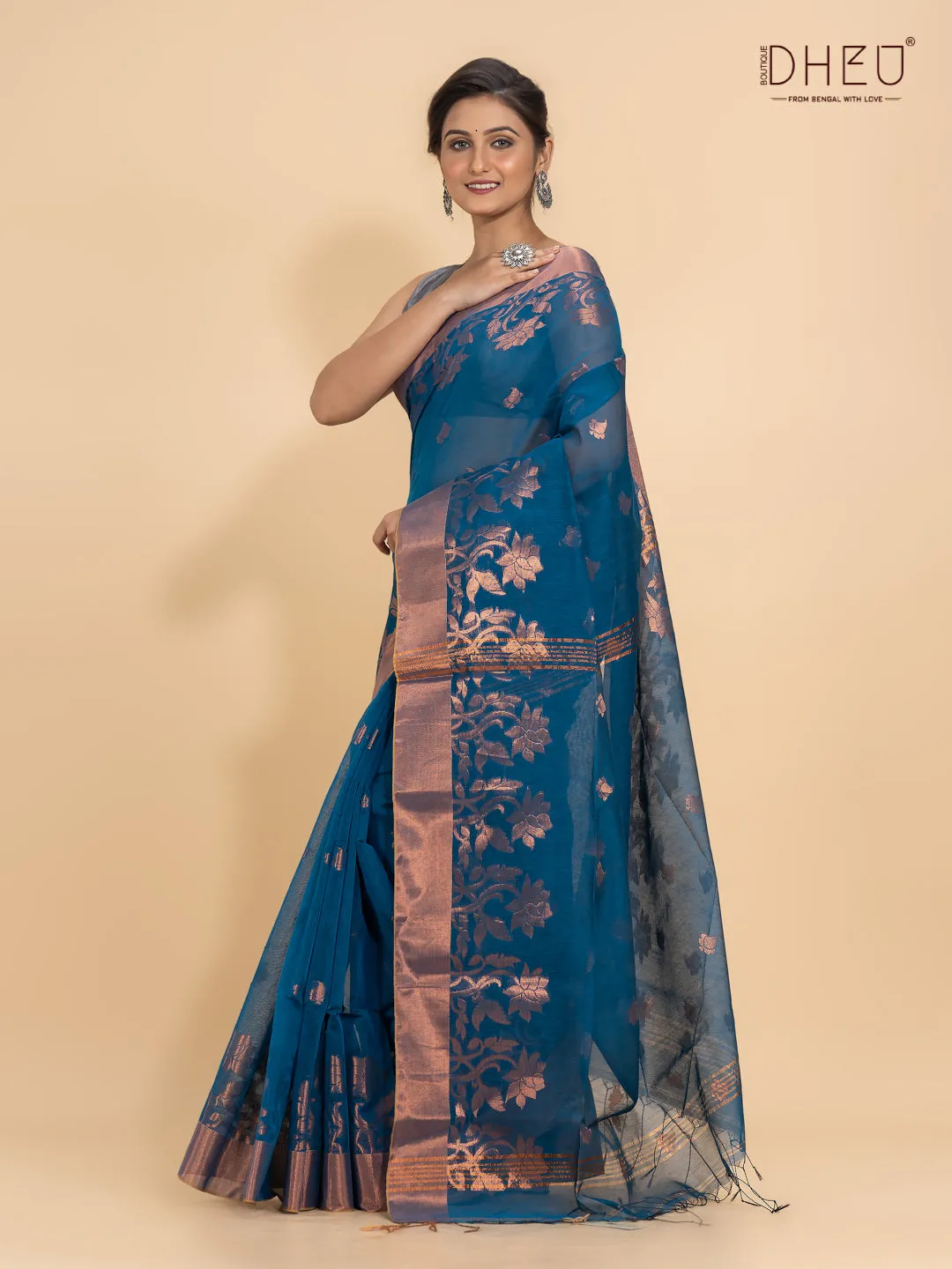 Jamdani Zari Moslin Saree