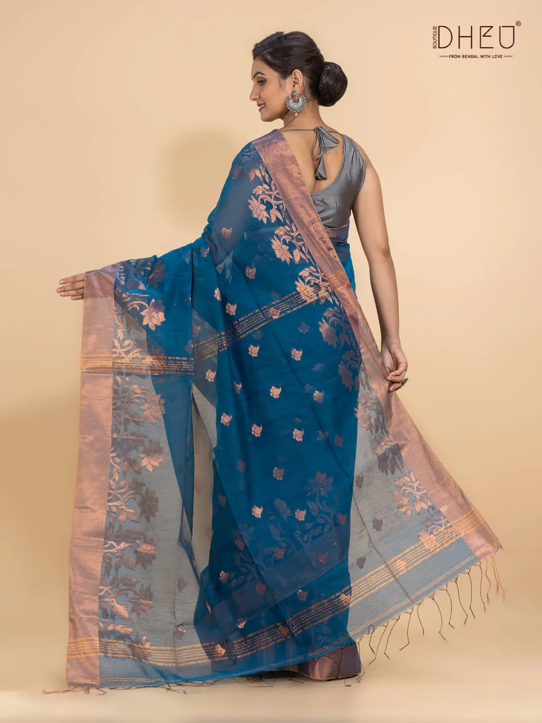 Jamdani Zari Moslin Saree