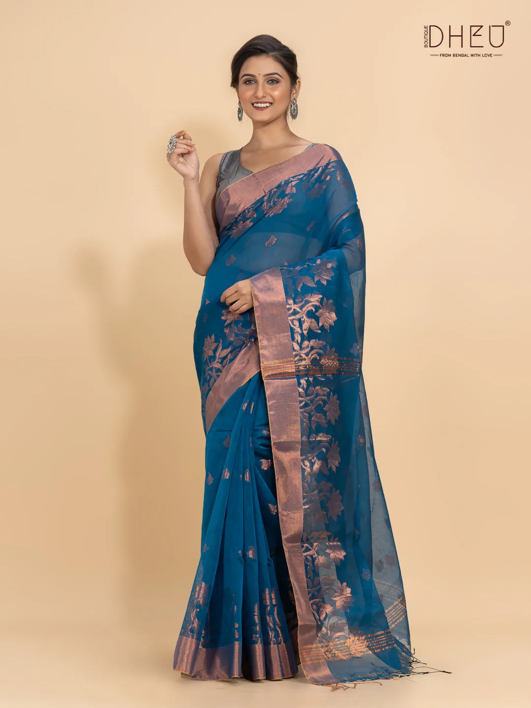 Jamdani Zari Moslin Saree