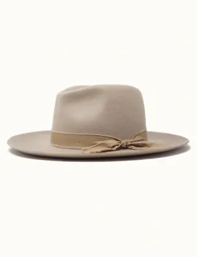 Kaia Wool Felt Panama Hat w/ Raw Band, Beige