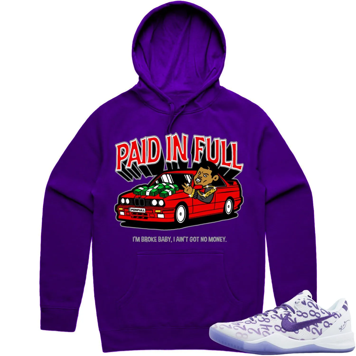 Kobe 8 Court Purple 8s Hoodie to Match - RED PAID