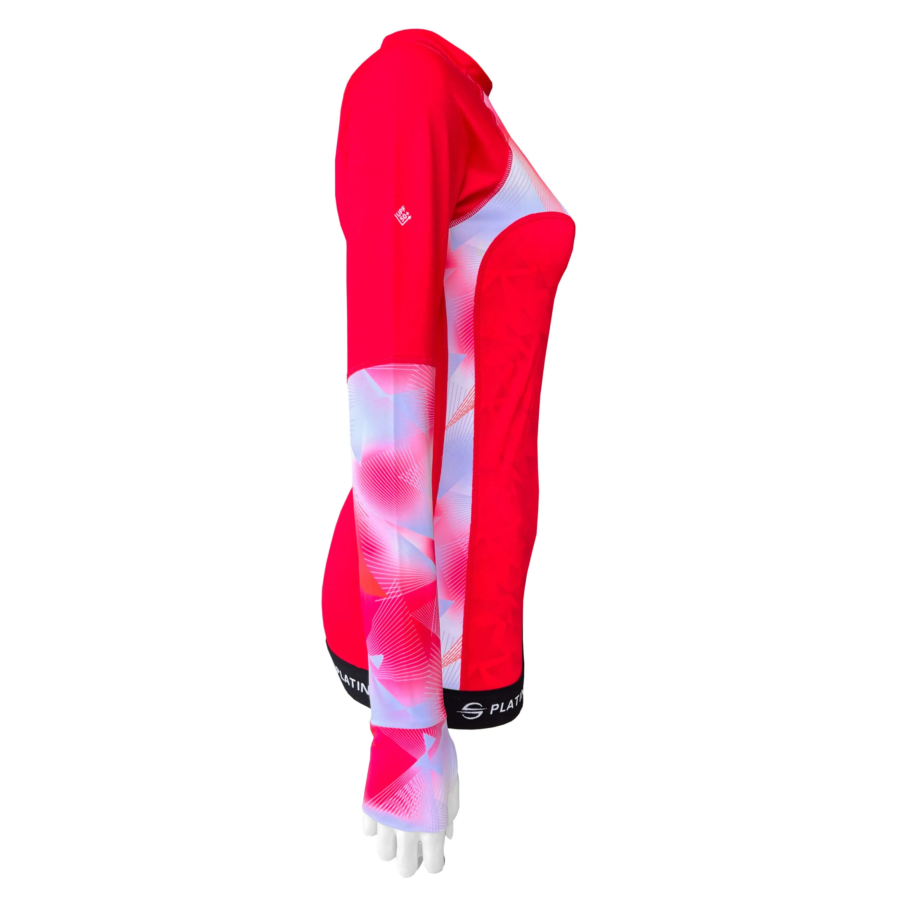 Long Sleeve Rash Guard for Women UPF 50  | Active - Red