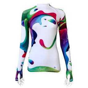 Long Sleeve Rash Guard for Women UPF 50  | Rainbow