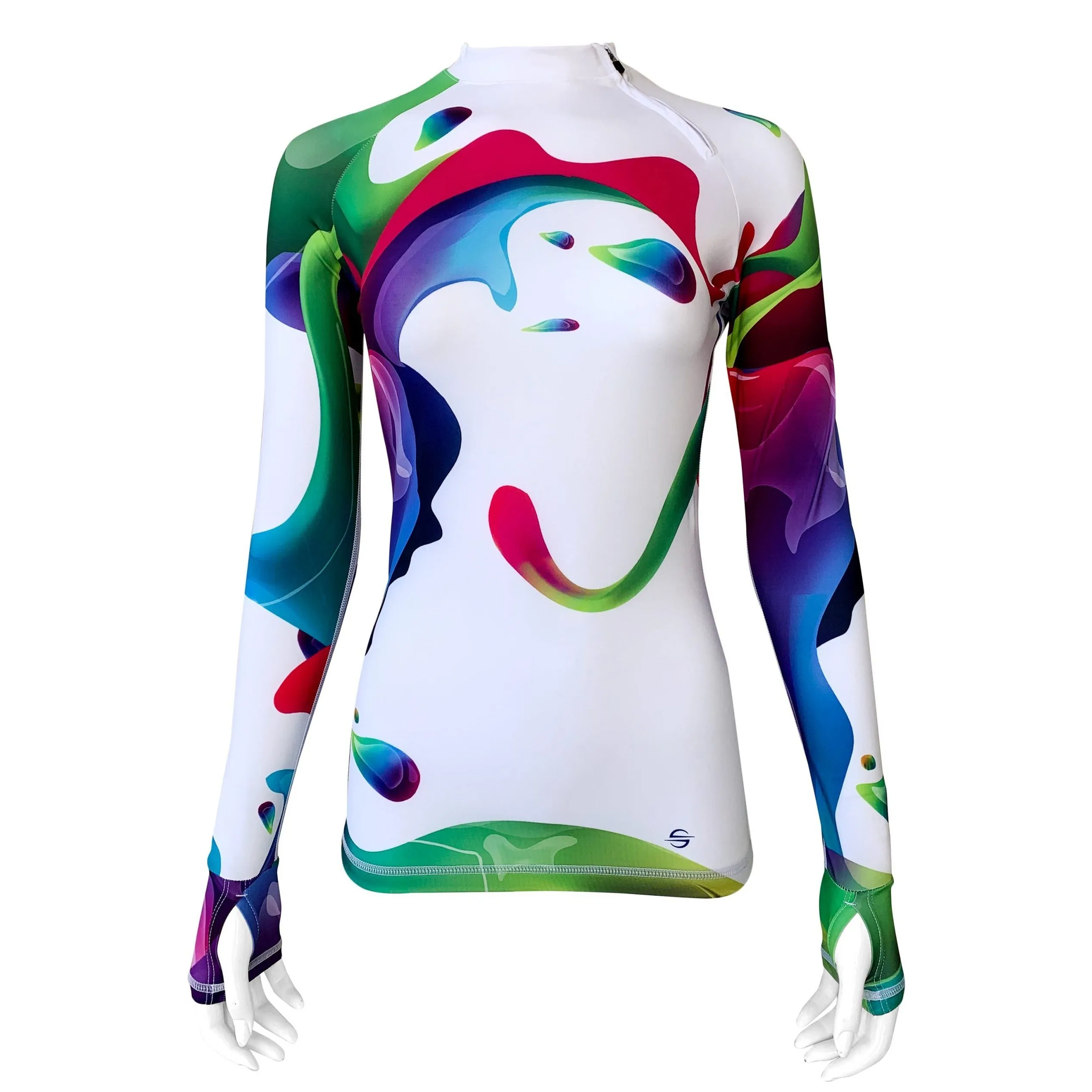 Long Sleeve Rash Guard for Women UPF 50  | Rainbow