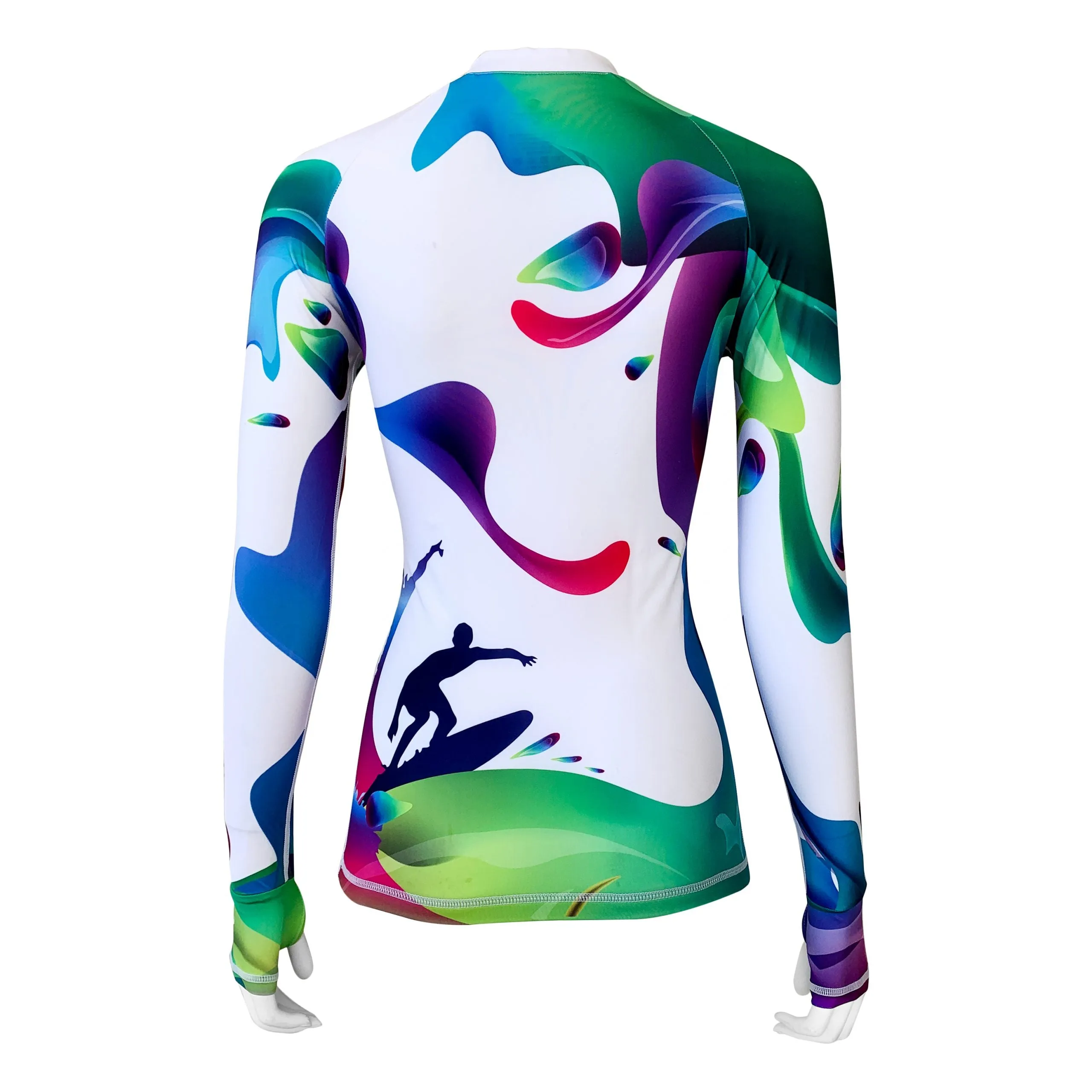 Long Sleeve Rash Guard for Women UPF 50  | Rainbow