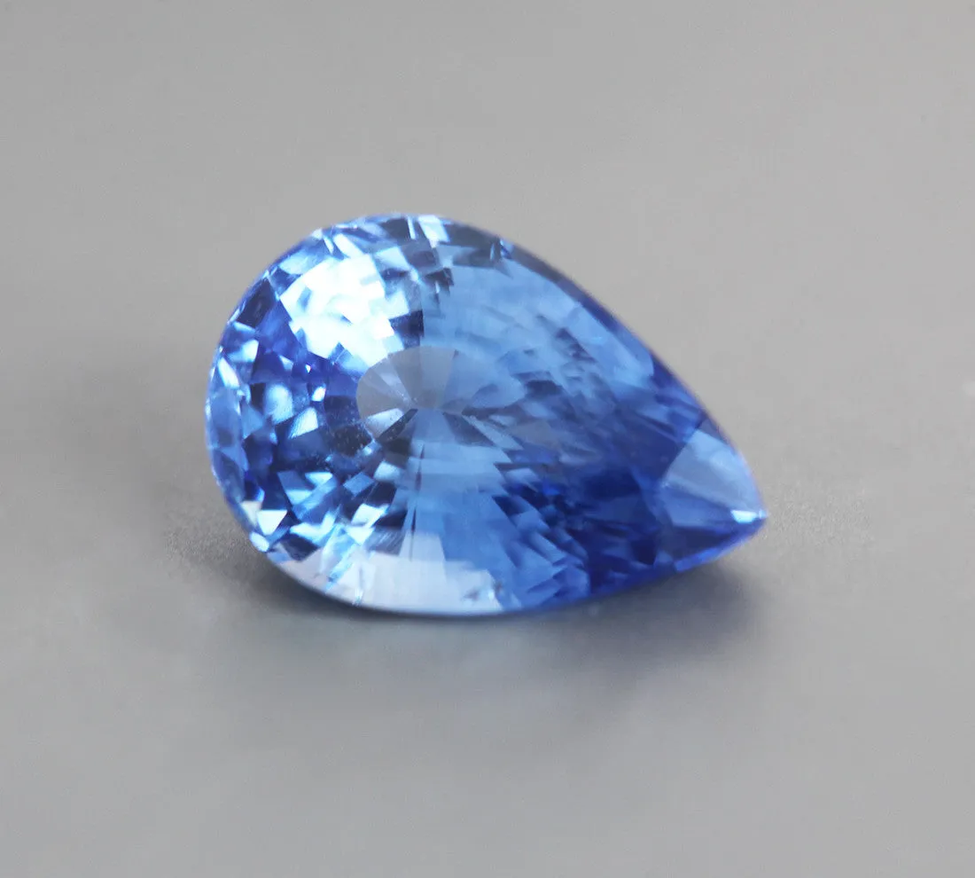 Loose 3.08 Ct Pear Blue Sapphire