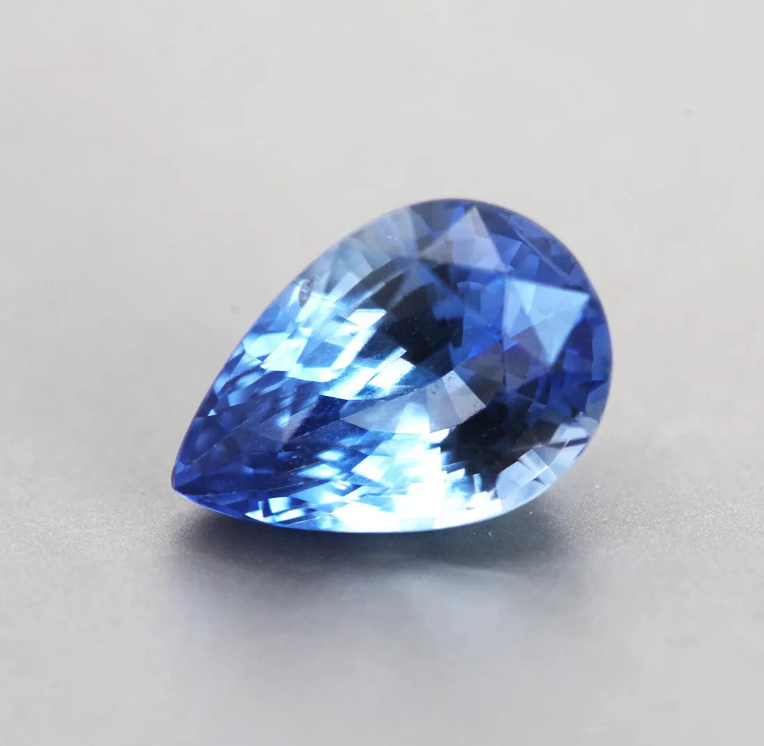 Loose 3.08 Ct Pear Blue Sapphire