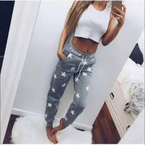 Loose Printed Star Casual Long Pants