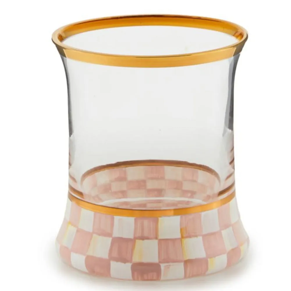 MacKenzie-Childs Rosy Check Tumbler Glass - Set of 2