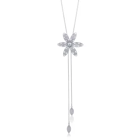 MALVA SILVER LONG NECKLACE FILIGREE