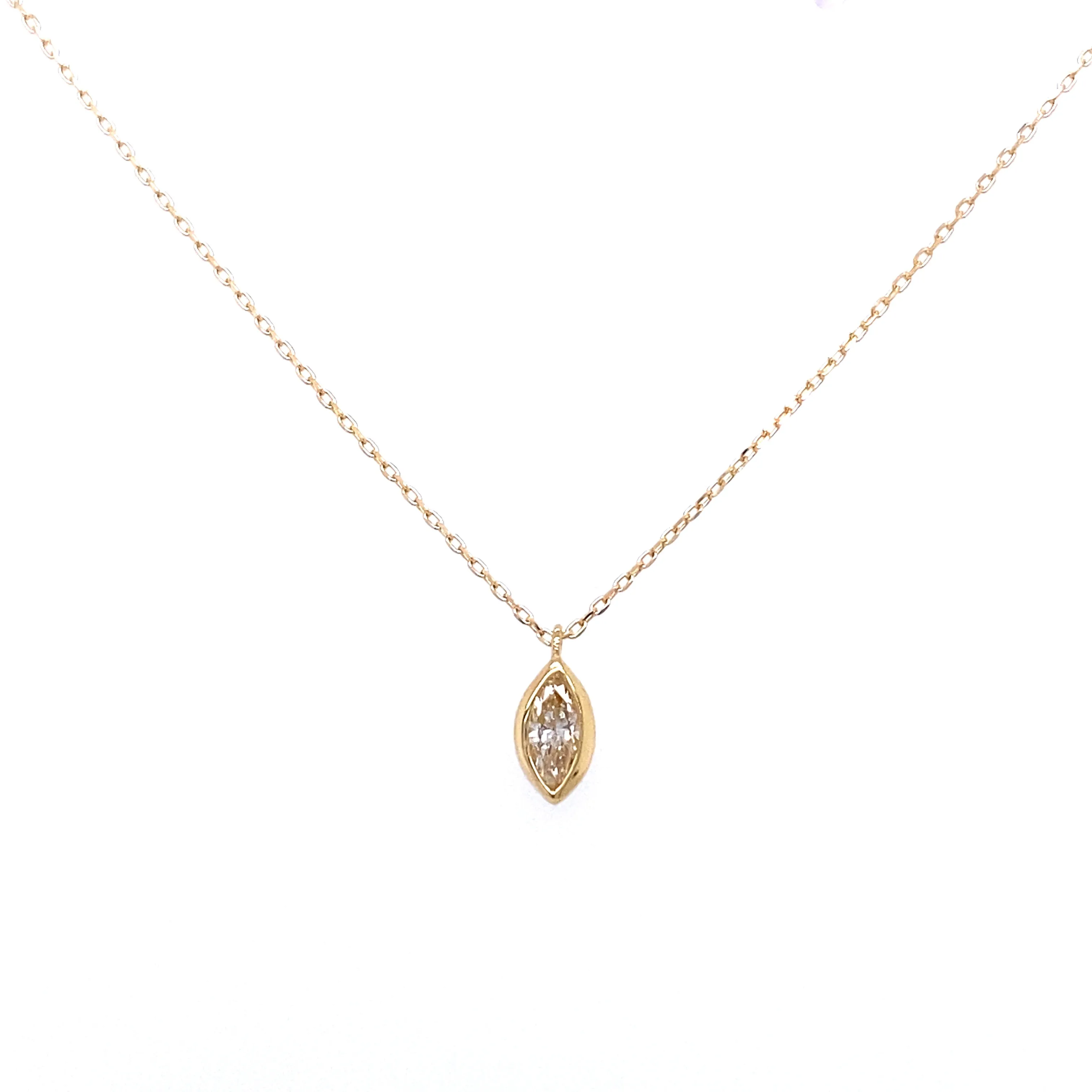 Marquise Diamond Solitaire Necklace