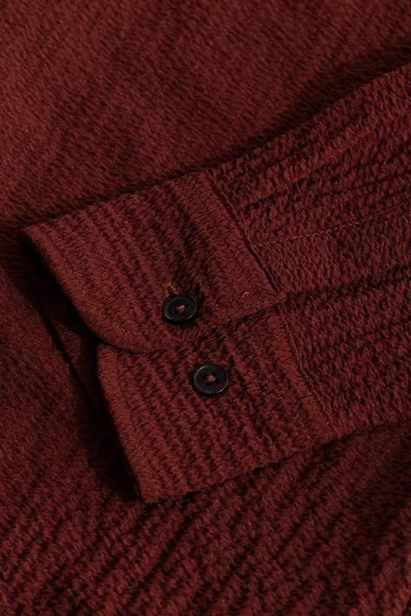 Mash Wrinkle Maroon Shirt