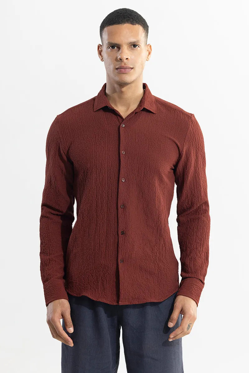 Mash Wrinkle Maroon Shirt