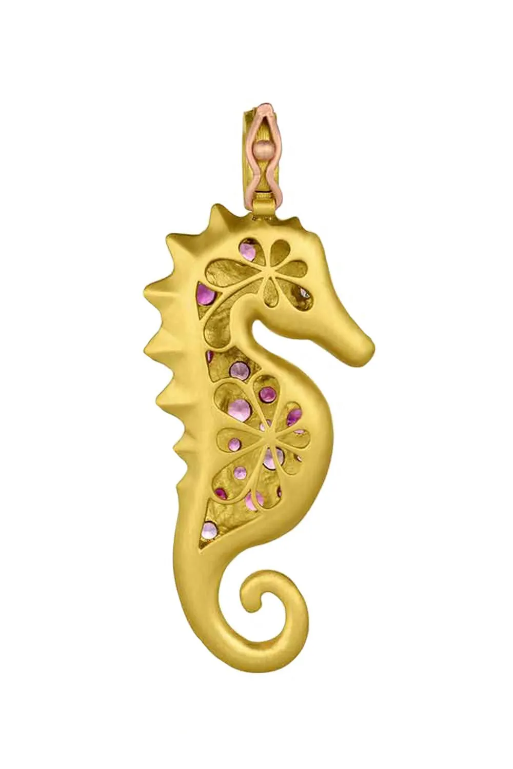 Medium Pink Sapphire Seahorse Pendant