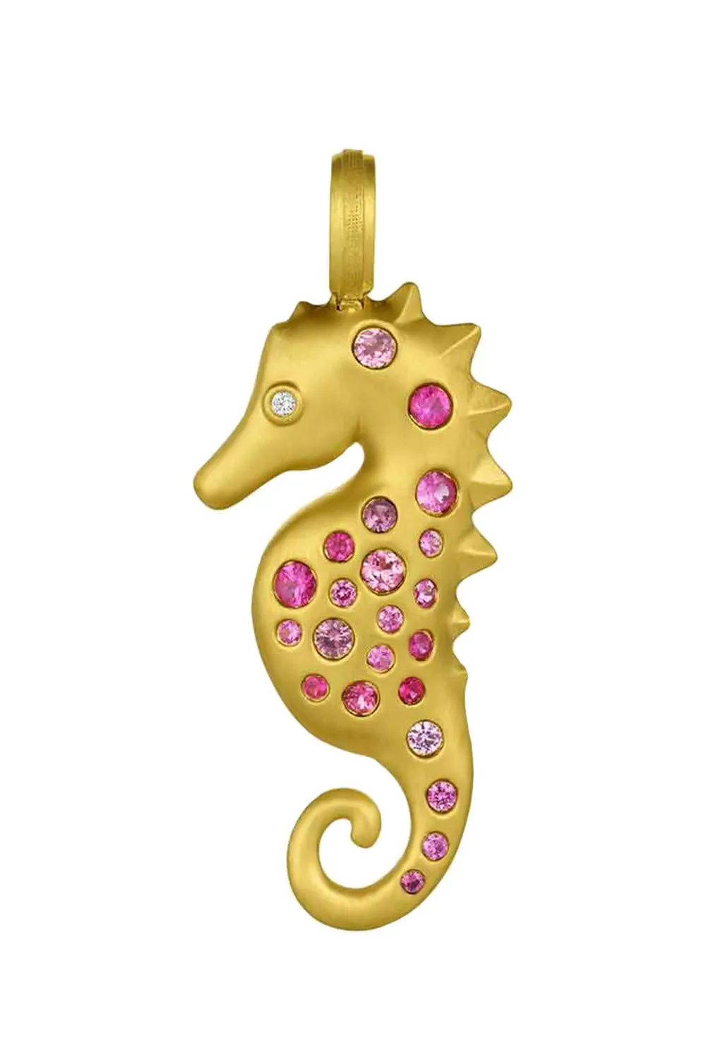 Medium Pink Sapphire Seahorse Pendant