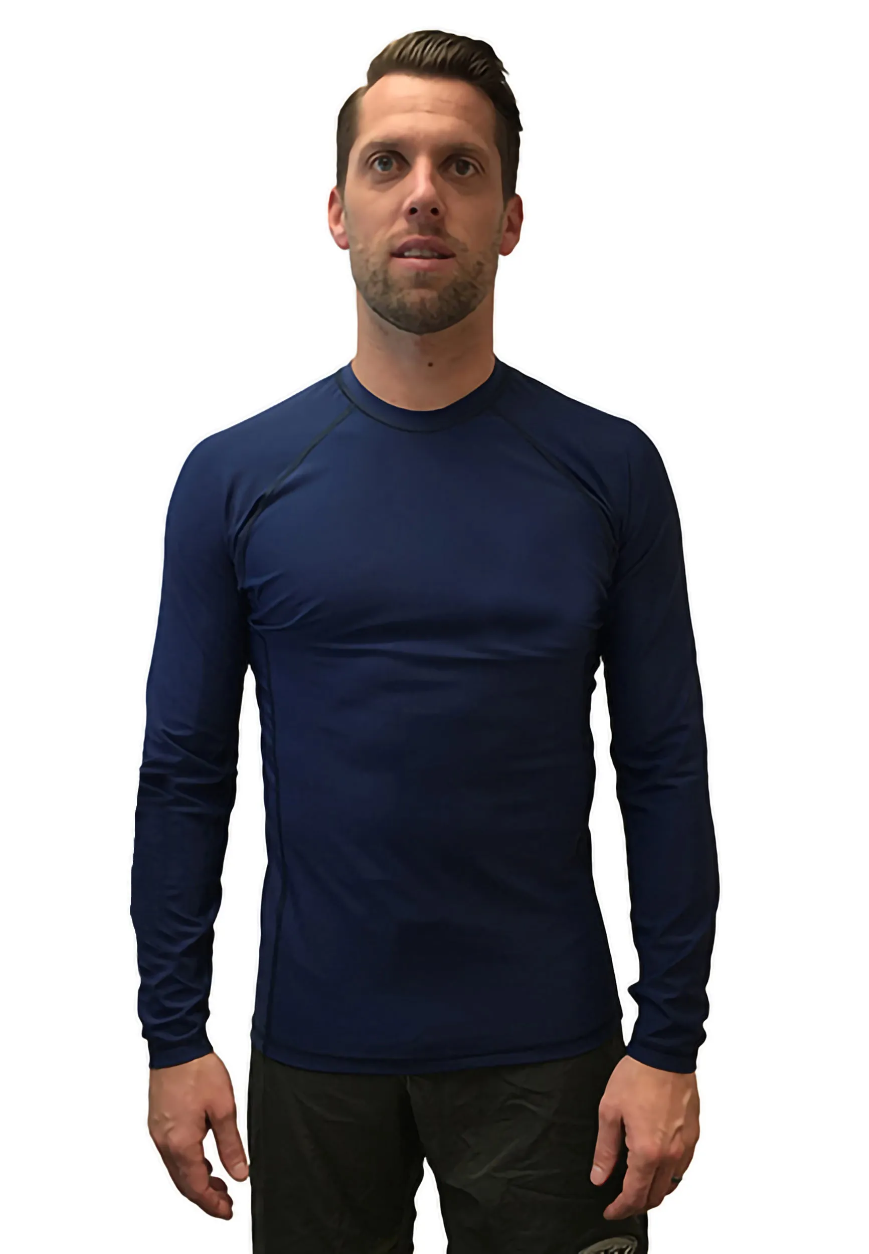 Mens Tight Fit Long Sleeve Rashguard – Quick Drying UPF 50  Sun Protection/Block