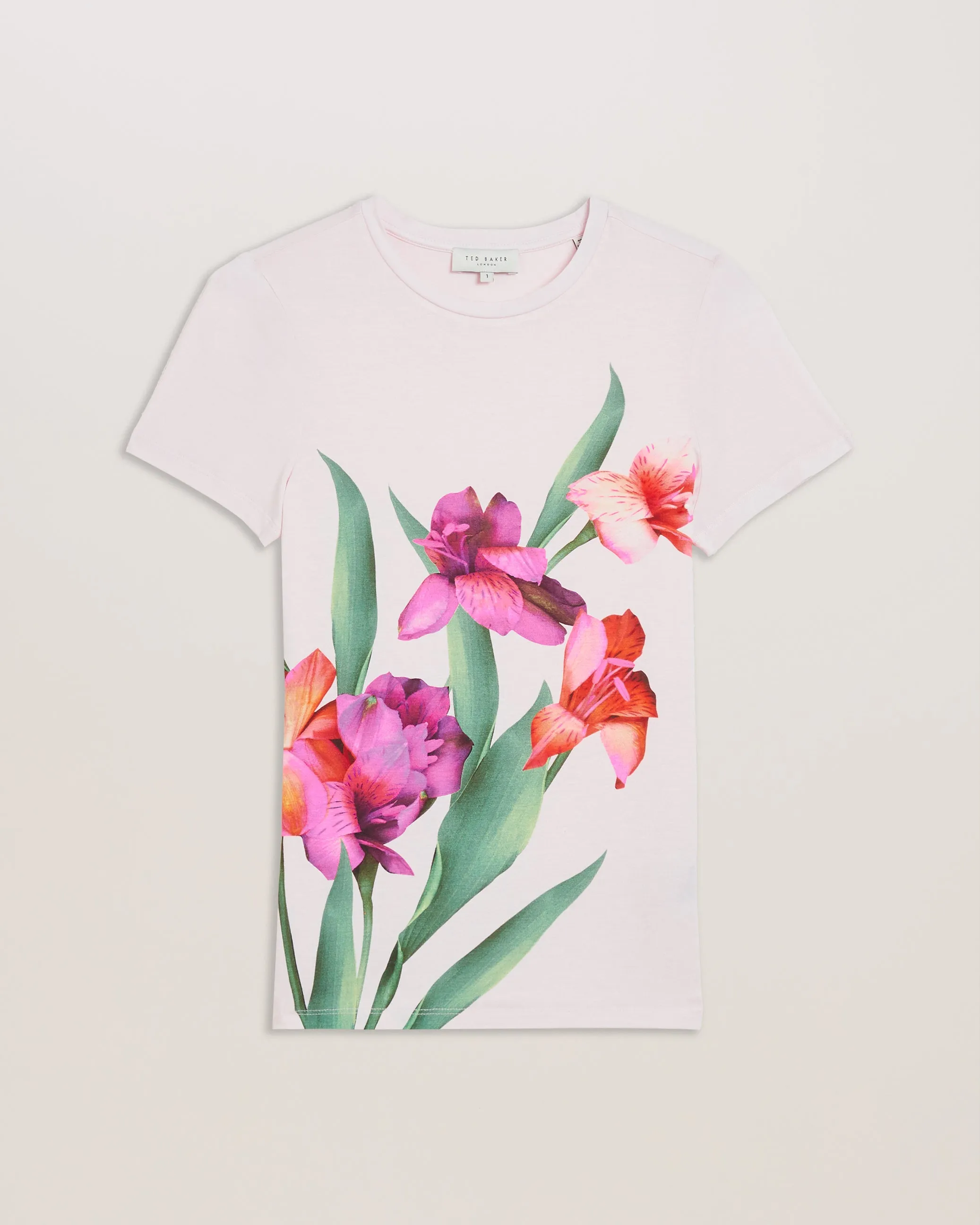 Merielo Florist Printed Fitted Tee Lt-Pink