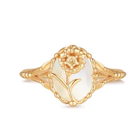 Mother of Pearl Gold Ring - Aster