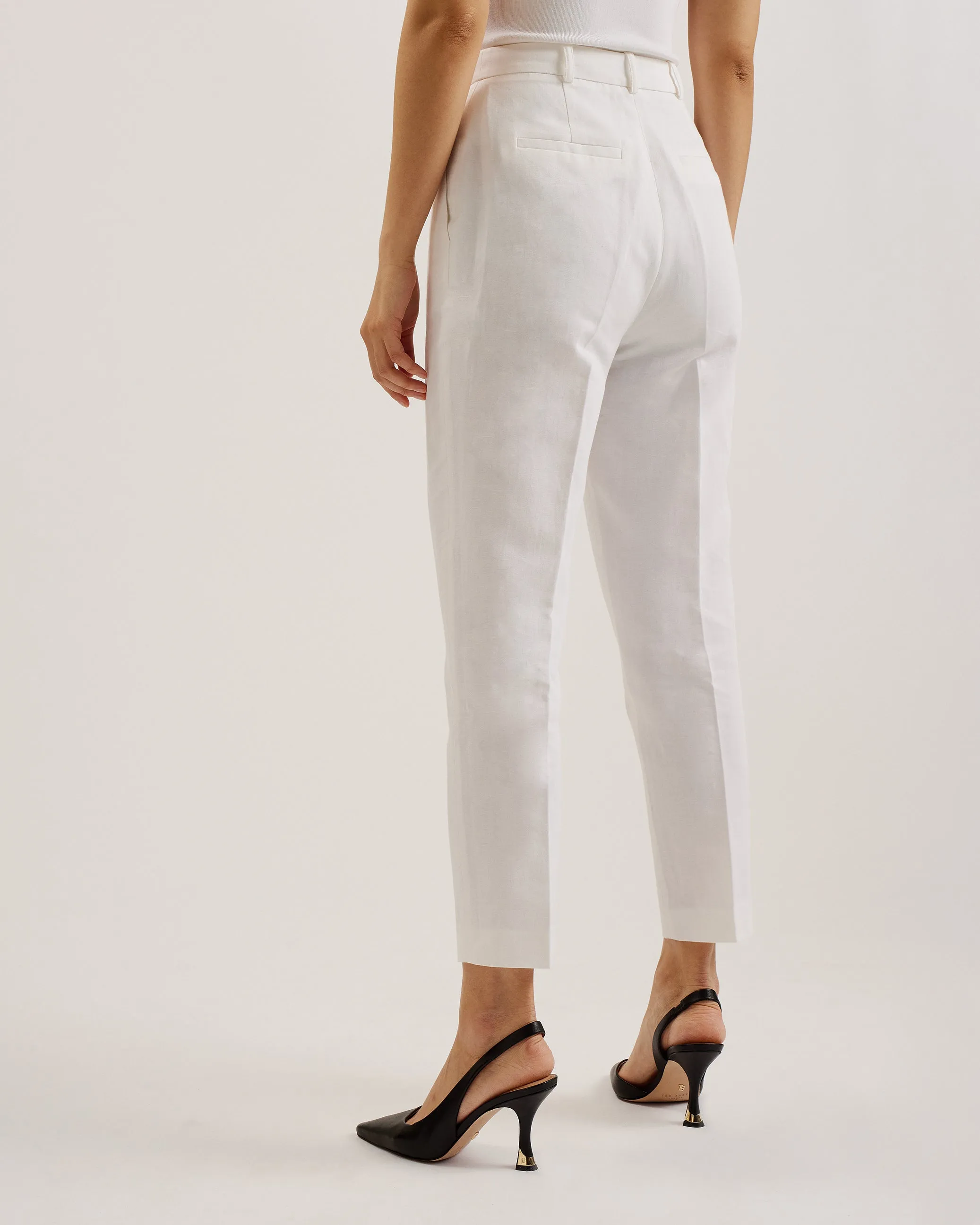 Musubt High Rise Tailored Trousers White