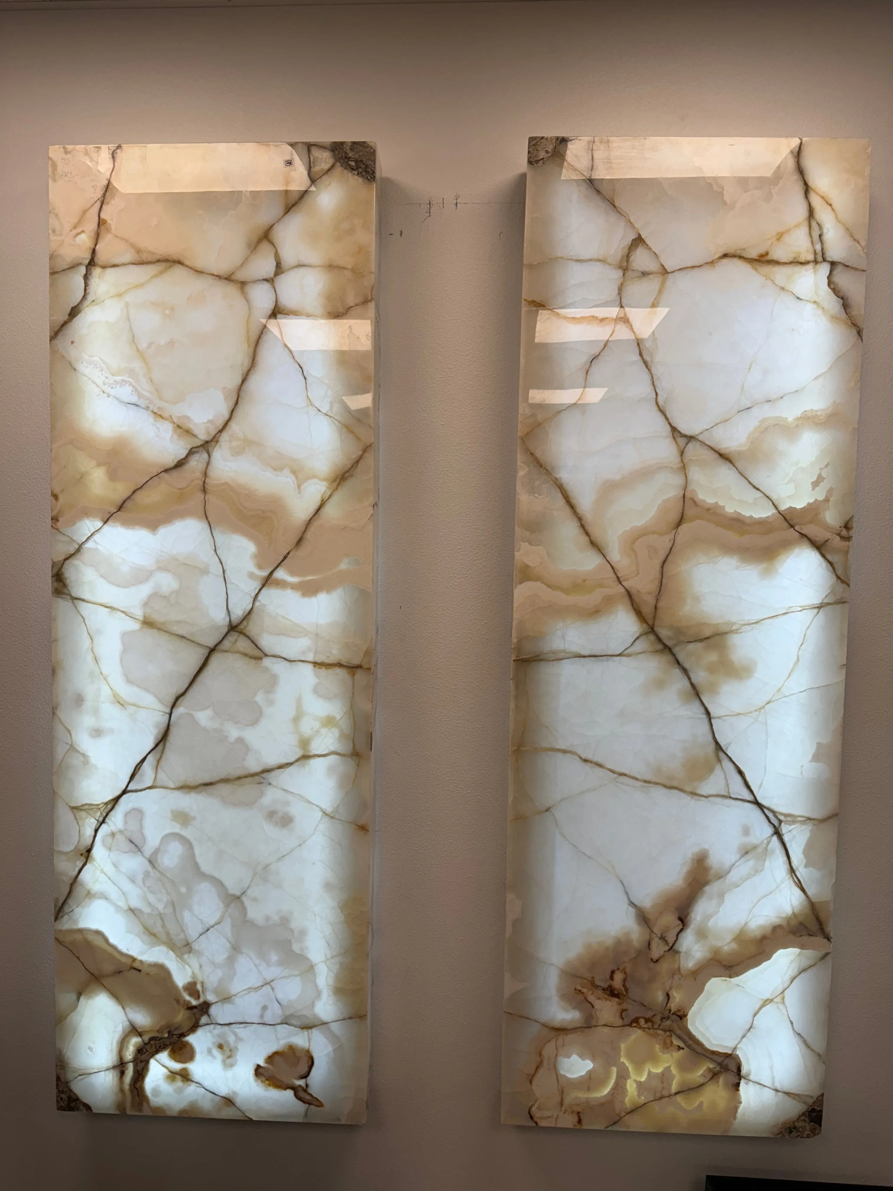 Nacar Onyx Wall Light Panel Pair - 67