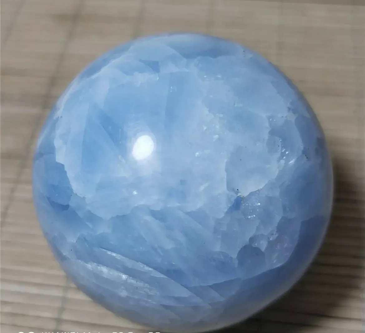 Natural Blue Calcite Gemstone Crystal Sphere