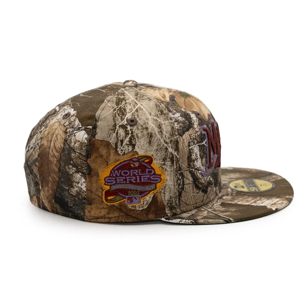 NEW ERA X FRESH RAGS 59FIFTY Florida Marlins Script 100th World Series SIDE PATCH - Real Tree Camo