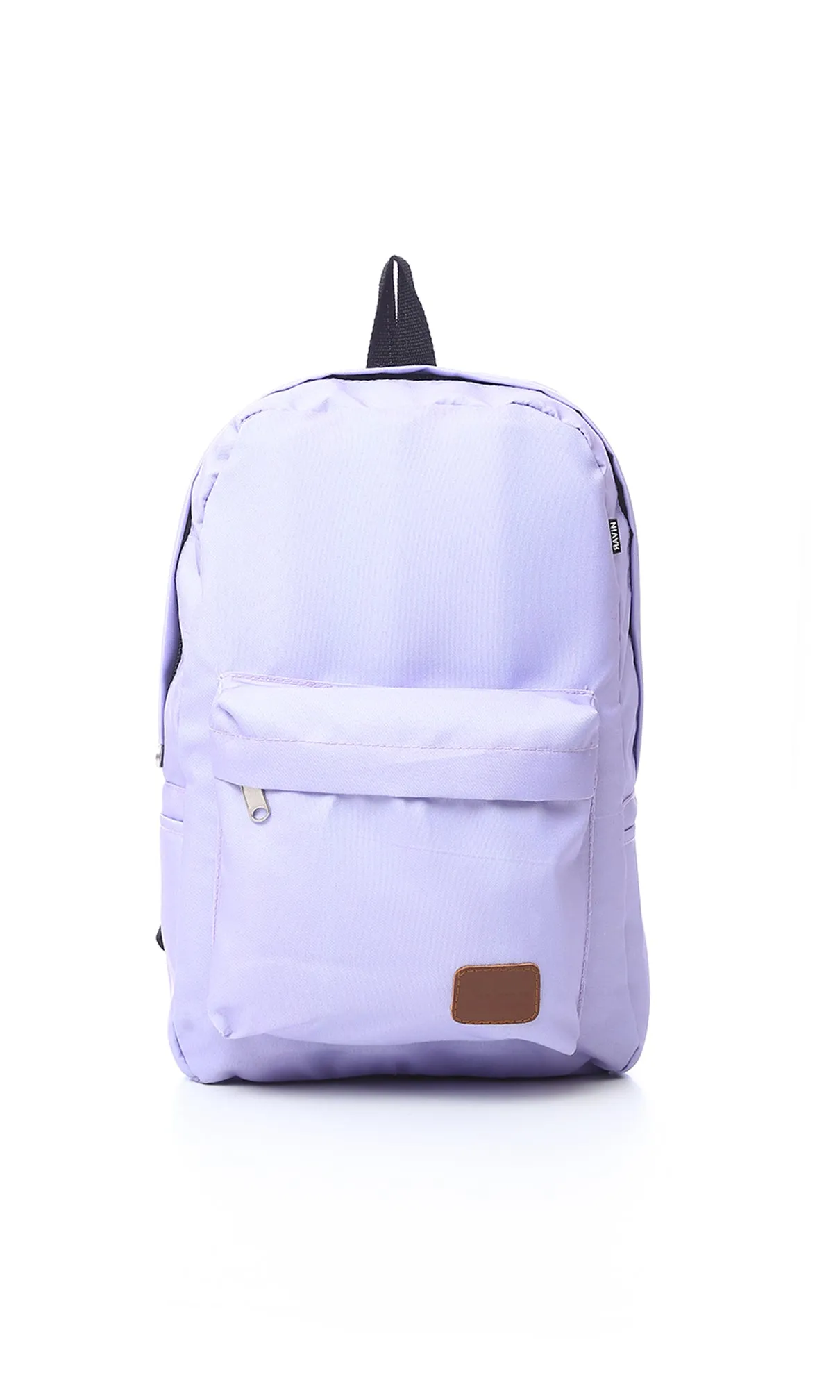 O174548 Solid Zipped Light Purple Laptop Backpack