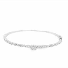 Oval Solitaire Diamond Bangle