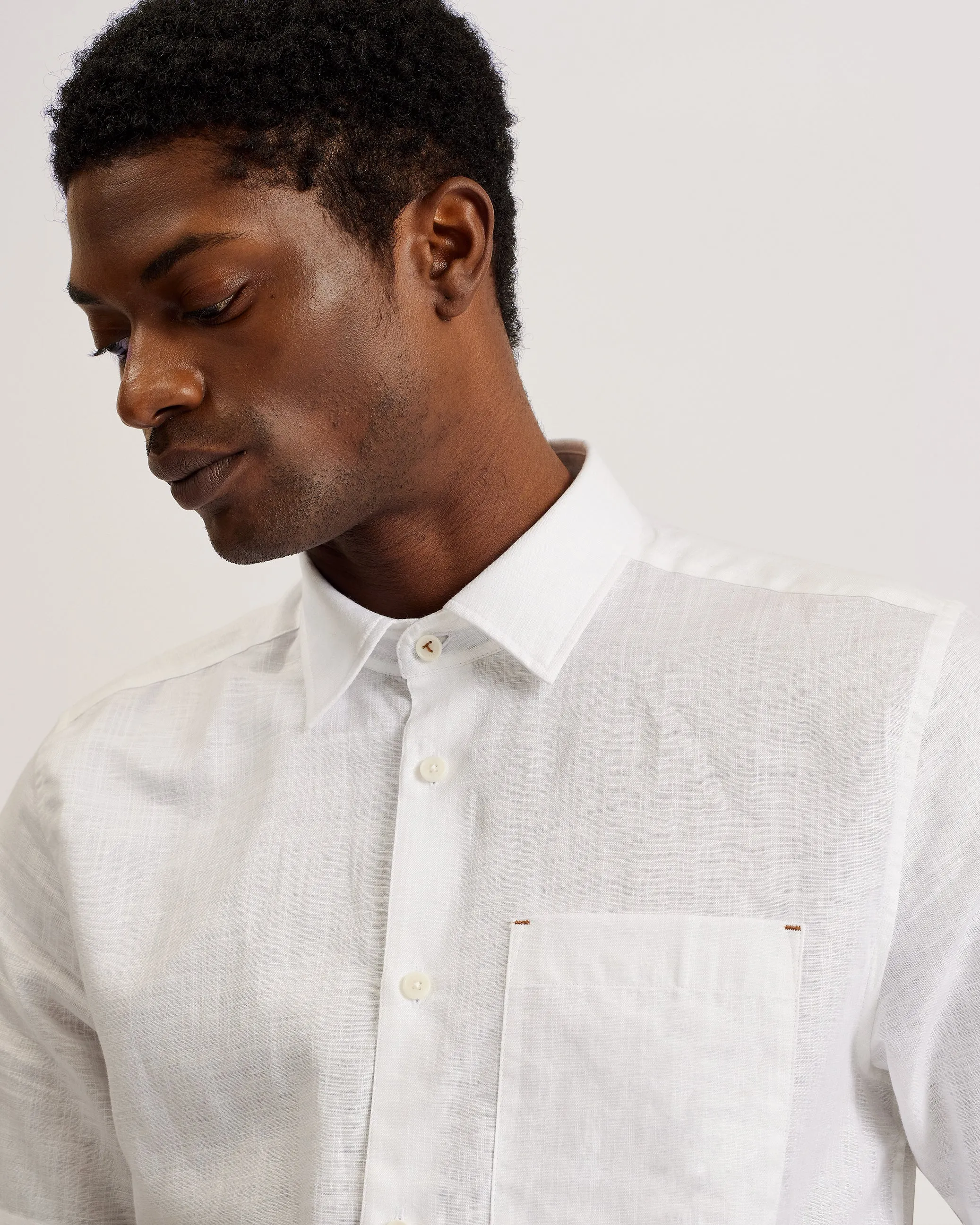 Palomas Ss Linen Shirt White