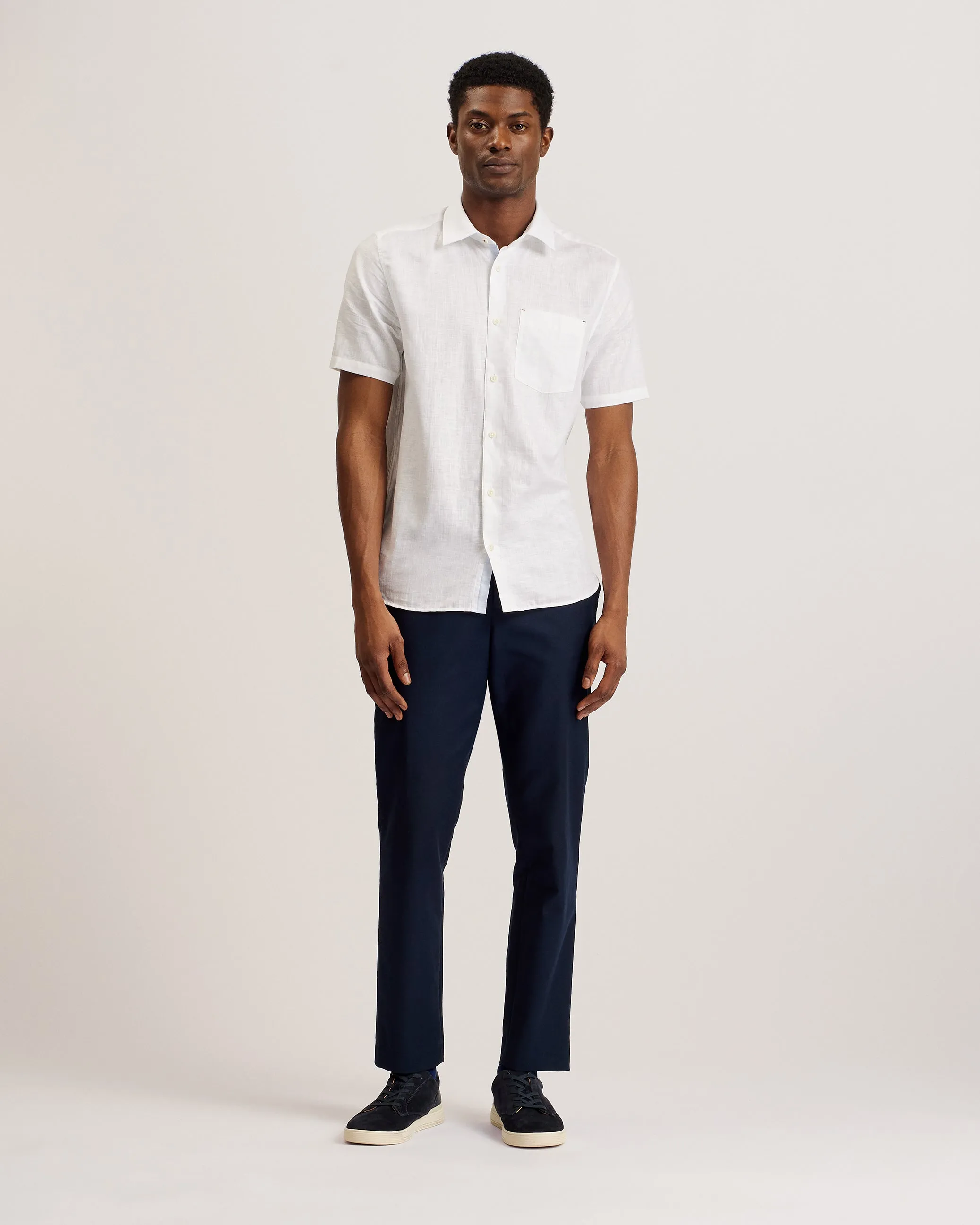 Palomas Ss Linen Shirt White